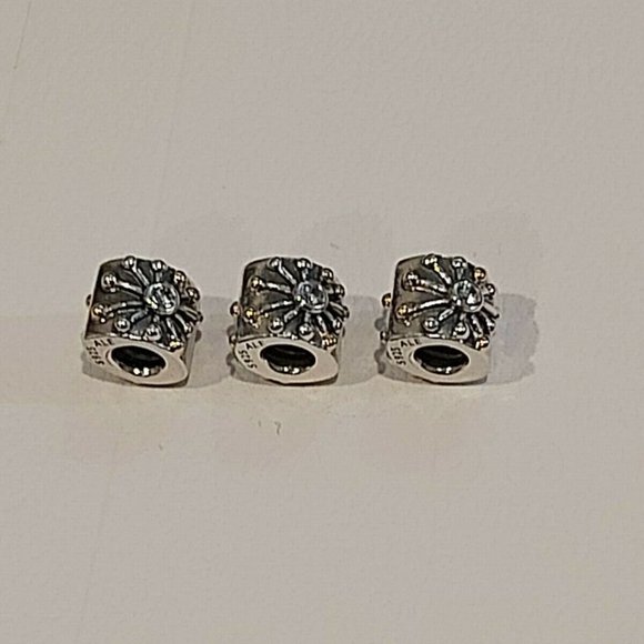 Authentic PANDORA *RETIRED* Sterling SILVER w/14K Desert Star Charm 790188CZ - Picture 4 of 10